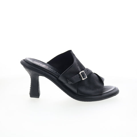 A.S. 98 Smitty B22005-201-6002 Womens Black Leather Mules Heels Shoes