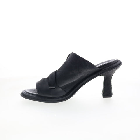 A.S. 98 Smitty B22005-201-6002 Womens Black Leather Mules Heels Shoes