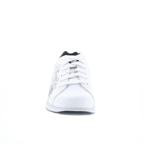 Dexter Cutter B2504-9 Mens White Leather Lace Up Athletic Bowling Shoes