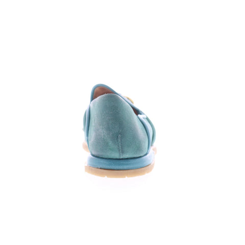A.S. 98 Tayte Womens Green Leather Hook & Loop Loafer Flats Shoes