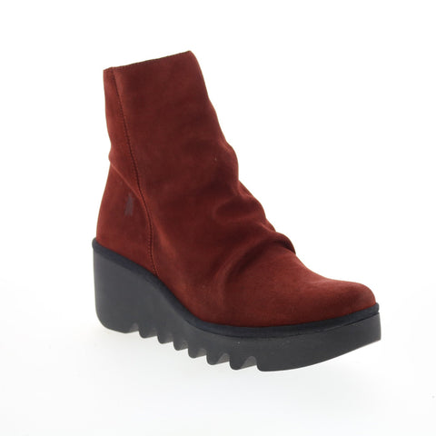Fly London Baan BAAN538FLY-002 Womens Red Suede Ankle & Booties Boots