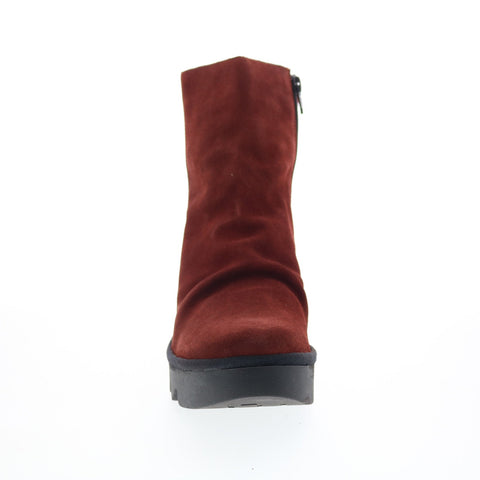 Fly London Baan BAAN538FLY-002 Womens Red Suede Ankle & Booties Boots