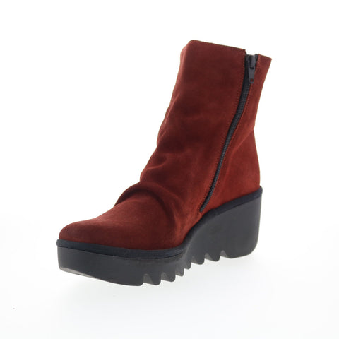 Fly London Baan BAAN538FLY-002 Womens Red Suede Ankle & Booties Boots