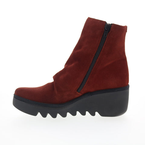 Fly London Baan BAAN538FLY-002 Womens Red Suede Ankle & Booties Boots
