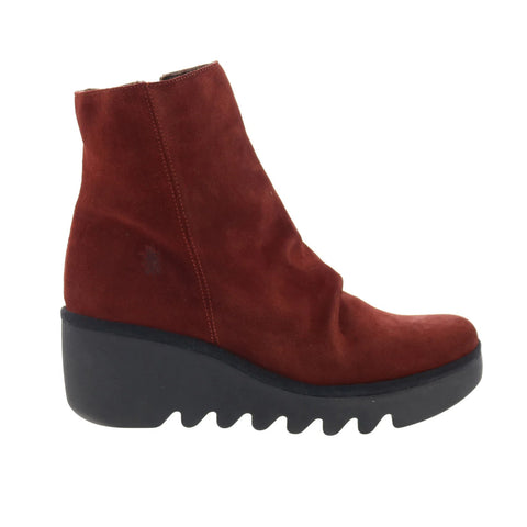 Fly London Baan BAAN538FLY-002 Womens Red Suede Ankle & Booties Boots