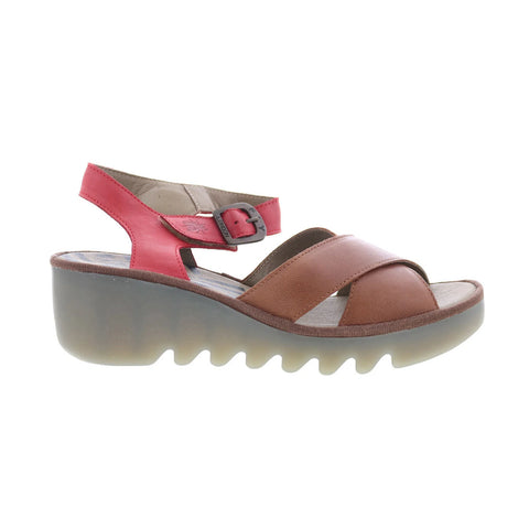 Fly London Bace BACE411FLY-002 Womens Brown Leather Wedges Sandals Shoes