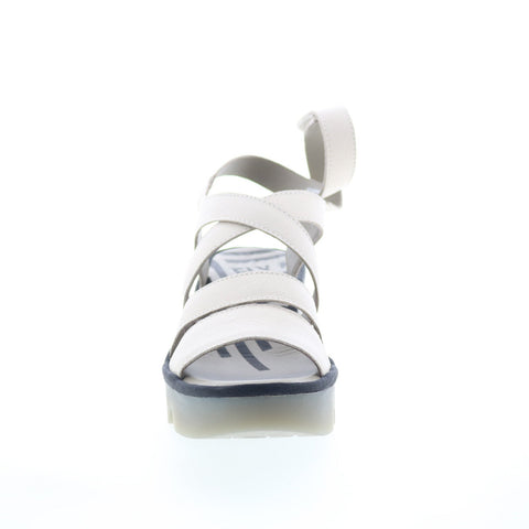Fly London Bafy BAFY485FLY-003 Womens Beige Leather Wedges Sandals Shoes