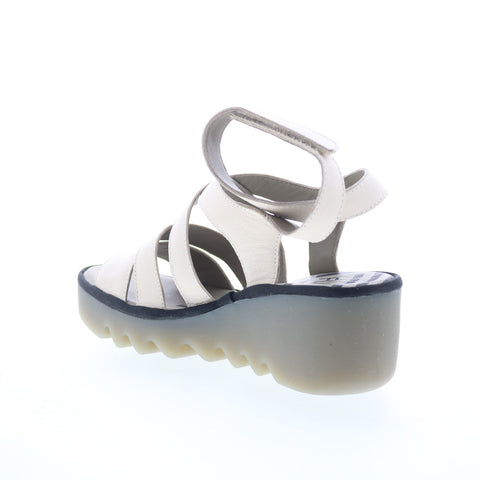 Fly London Bafy BAFY485FLY-003 Womens Beige Leather Wedges Sandals Shoes