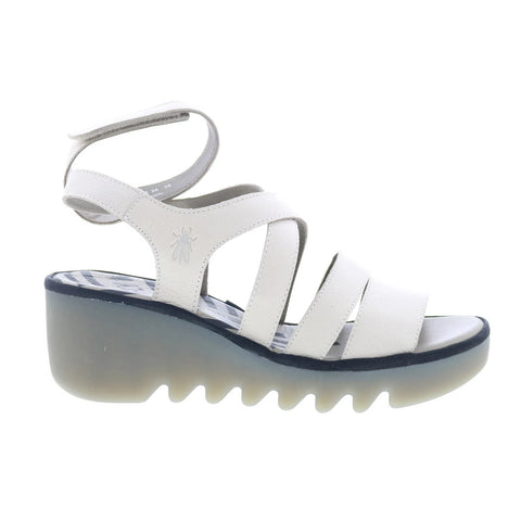 Fly London Bafy BAFY485FLY-003 Womens Beige Leather Wedges Sandals Shoes