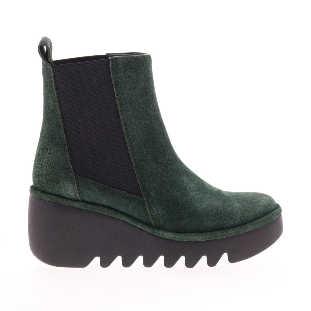 FLY London Damen Chelsea-Stiefel 'Bagu233fly' – Aus Leder, Mit Keilabsatz, Schmaler Passform, Synthetischem Innenfutter & Gummisohle