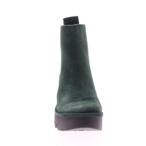 Fly London Bagu BAGU233FLY-001 Womens Green Suede Slip On Chelsea Boots
