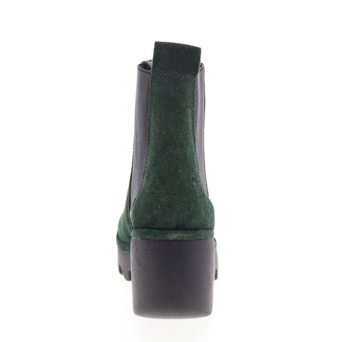 Fly London Bagu BAGU233FLY-001 Womens Green Suede Slip On Chelsea Boots