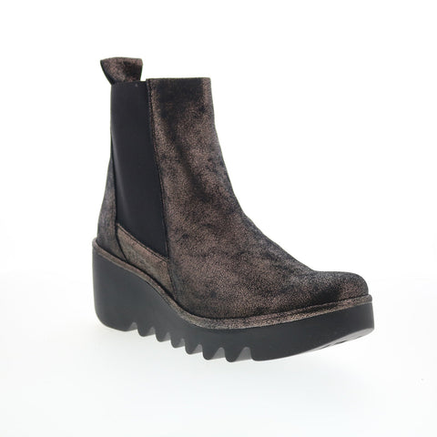 Fly London Bagu BAGU233FLY-010 Womens Gray Leather Chelsea Boots