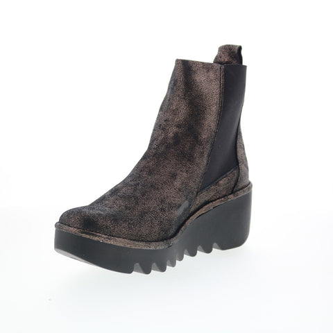 Fly London Bagu BAGU233FLY-010 Womens Gray Leather Chelsea Boots
