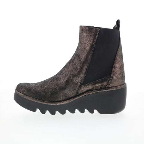 Fly London Bagu BAGU233FLY-010 Womens Gray Leather Chelsea Boots