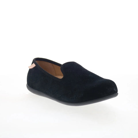 Spenco Bailey Ballet Womens Black Suede Slip On Ballet Flats Shoes