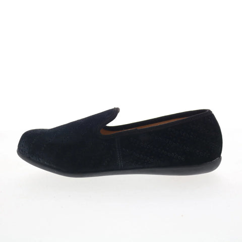 Spenco Bailey Ballet Womens Black Suede Slip On Ballet Flats Shoes