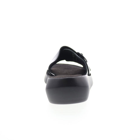 Fly London Bait BAIT742FLY-000 Womens Black Leather Slides Sandals Shoes