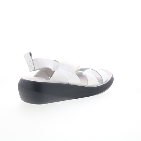 Fly London Baji BAJI848FLY-002 Womens White Leather Strap Sandals Shoes