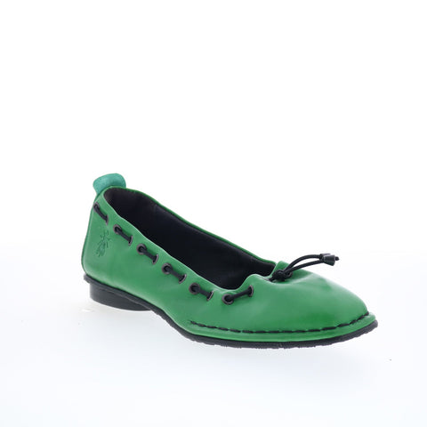 Fly London Bapi BAPI264FLY-001 Womens Green Leather Ballet Flats Shoes