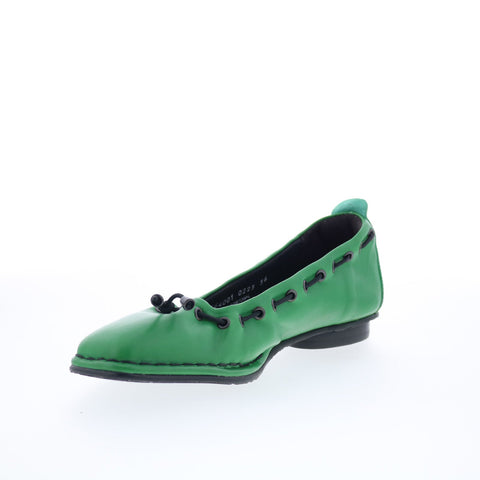 Fly London Bapi BAPI264FLY-001 Womens Green Leather Ballet Flats Shoes