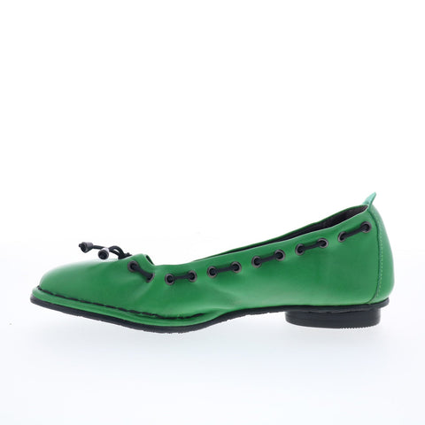 Fly London Bapi BAPI264FLY-001 Womens Green Leather Ballet Flats Shoes