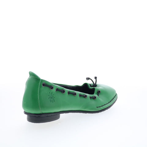 Fly London Bapi BAPI264FLY-001 Womens Green Leather Ballet Flats Shoes