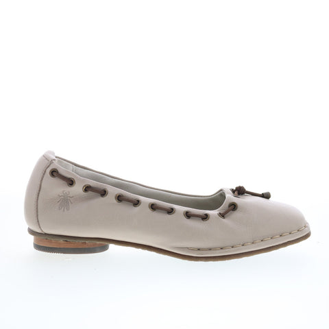 Fly London Bapi BAPI264FLY-003 Womens Beige Leather Ballet Flats Shoes