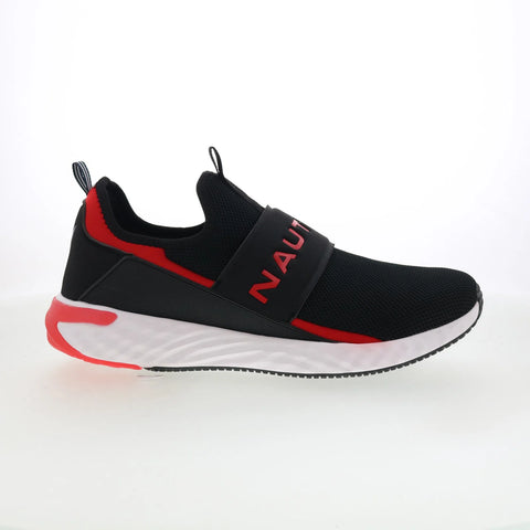 Nautica Barrio CG3400 Mens Black Canvas Slip On Lifestyle Sneakers Shoes