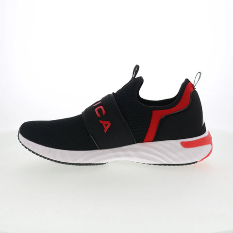 Nautica Barrio CG3400 Mens Black Canvas Slip On Lifestyle Sneakers Shoes