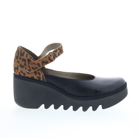 Fly London Bawo BAWO543FLY-003 Womens Black Leather Mary Jane Flats Shoes