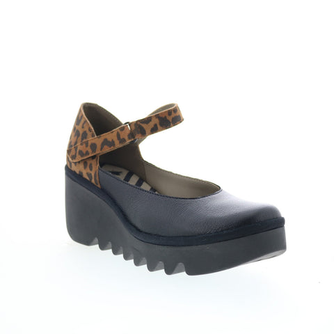 Fly London Bawo BAWO543FLY-003 Womens Black Leather Mary Jane Flats Shoes