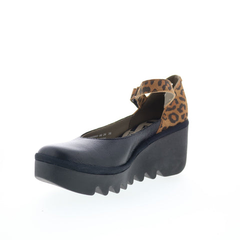 Fly London Bawo BAWO543FLY-003 Womens Black Leather Mary Jane Flats Shoes