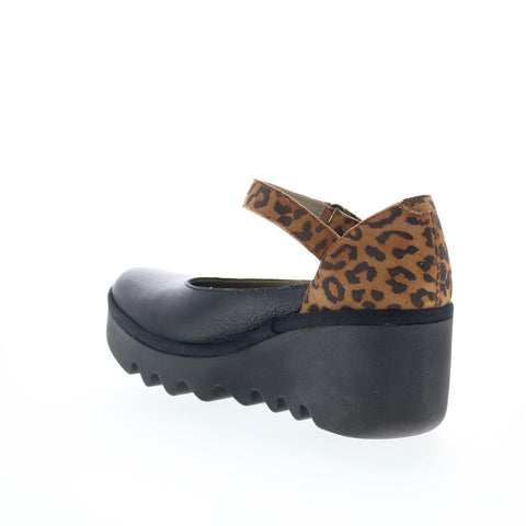 Fly London Bawo BAWO543FLY-003 Womens Black Leather Mary Jane Flats Shoes