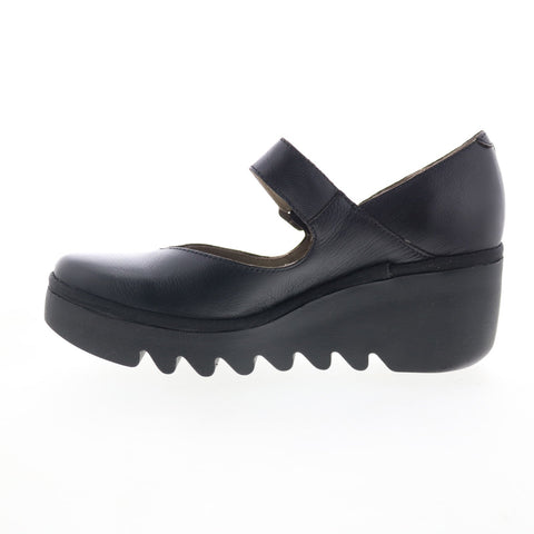 Fly London Baxe BAXE428FLY-000 Womens Black Leather Mary Jane Flats Shoes