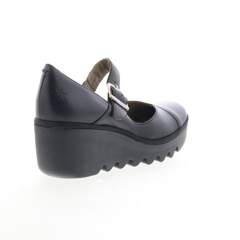 Fly London Baxe BAXE428FLY-003 Womens Black Leather Mary Jane Flats Shoes