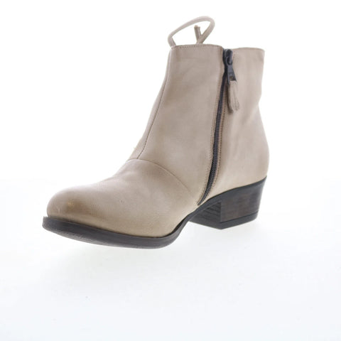 Miz Mooz Baxter Womens Gray Leather Zipper Ankle & Booties Boots