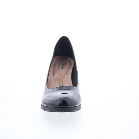 Clarks Bayla Skip 26174106 Womens Black Patent Leather Pumps Heels Shoes
