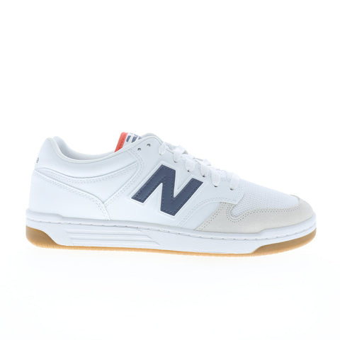 New Balance 480 BB480LFD Mens White Leather Lace Up Lifestyle Sneakers Shoes