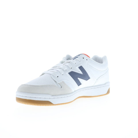 New Balance 480 BB480LFD Mens White Leather Lace Up Lifestyle Sneakers Shoes