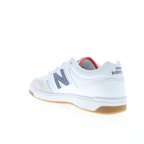 New Balance 480 BB480LFD Mens White Leather Lace Up Lifestyle Sneakers Shoes