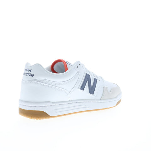 New Balance 480 BB480LFD Mens White Leather Lace Up Lifestyle Sneakers Shoes