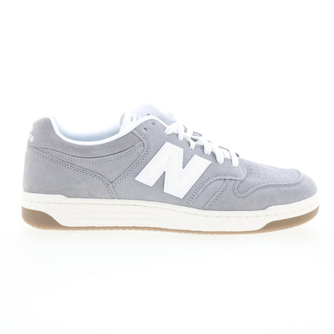 New Balance 480 BB480LSG Mens Gray Suede Lace Up Lifestyle Sneakers Shoes