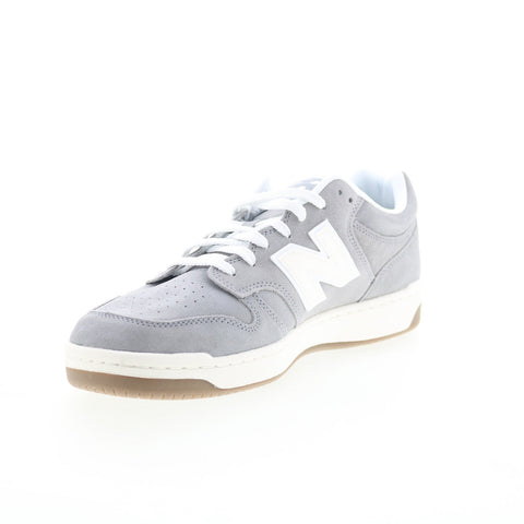 New Balance 480 BB480LSG Mens Gray Suede Lace Up Lifestyle Sneakers Shoes
