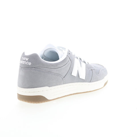 New Balance 480 BB480LSG Mens Gray Suede Lace Up Lifestyle Sneakers Shoes