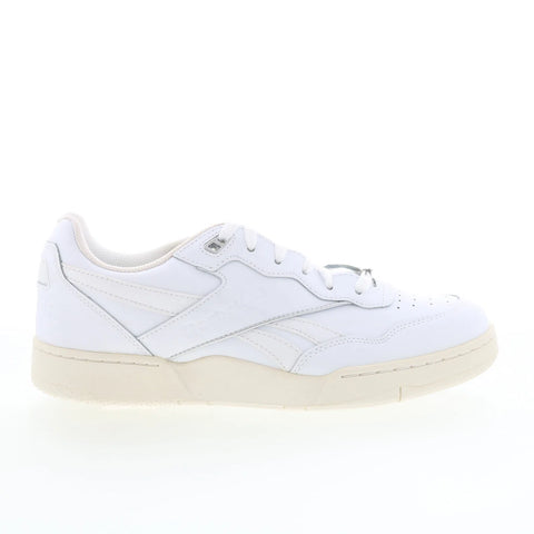 Reebok BB 4000 II Womens White Leather Lace Up Lifestyle Sneakers Shoes