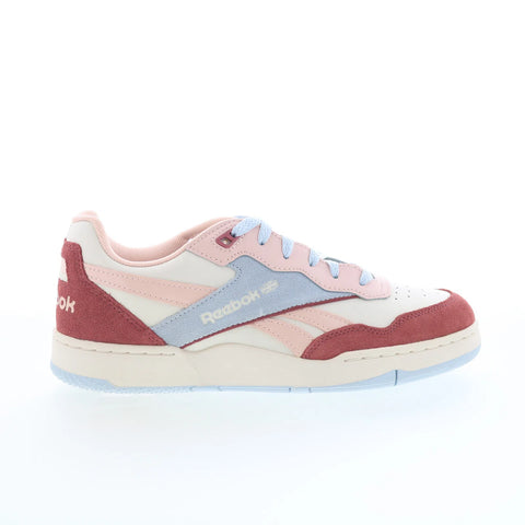 Reebok BB 4000 II Womens Beige Leather Lace Up Lifestyle Sneakers Shoes