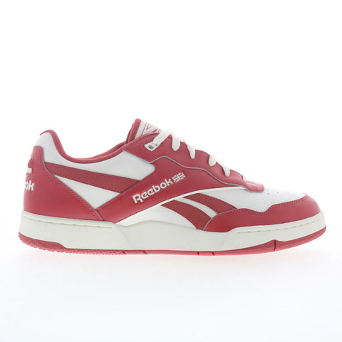 Reebok BB 4000 II Mens Red Leather Lace Up Lifestyle Sneakers Shoes