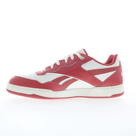 Reebok BB 4000 II Mens Red Leather Lace Up Lifestyle Sneakers Shoes