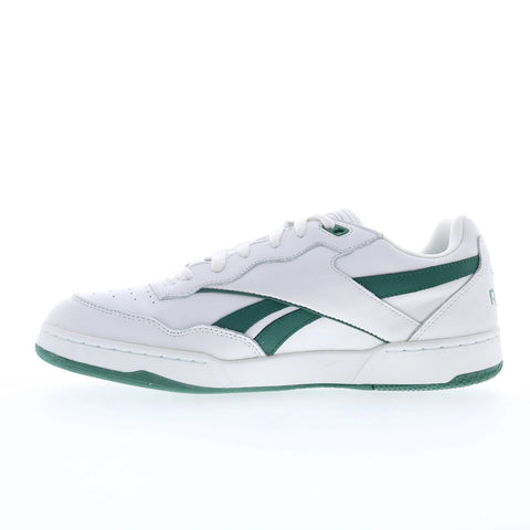 Reebok BB 4000 II Mens White Leather Lace Up Lifestyle Sneakers Shoes